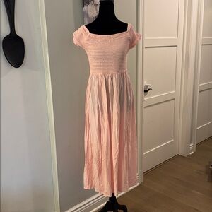 NWOT- Nine.Eight Pink Off-Shoulder Double Slit Maxi Dress